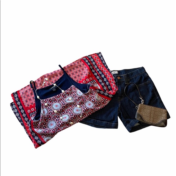 A Byer Red,Navy,White Handkerchief Tank - Picture 5 of 5